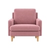 Oliver Boucle Fabric Lounge Chair in Pink Colour