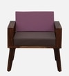 Lifty Sheesham Wood 1 Seater Sofa In Provincial Teak Finish & Fuschia Back