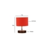 Mercle Orange cotton table lamp with brown wood base