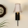 Devansh Metal Electric Wall Light in Black Colour with Beige Shade Count of 1 Light