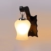 Devansh Solid Wood Electric Wall Light in Brown Colour with Whiite Shade Count of 1 Light