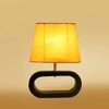 Devansh Yellow Cotton Table Lamp With  Wood Black Base -6
