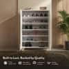 Oslo High Gloss 21 Pair Shoe Rack In White Finish