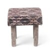 Lisbone Solid Wood Stool in Black Diamond Jackard fabric
