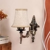 Devansh Gold Antique Wall Mounted Lamp With Beige Jute Shade