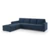 Apollo Compact Fabric Sectional Compact Sofa (Colour : Lapis Blue, Cushion : Hard, Back Type : Regular, Seating Capacity : Left Aligned 3 Seater + Left Aligned Chaise)