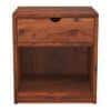 Cedar Solid Wood Bedside Table in Teak Finish
