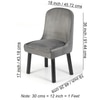 Rosslyn wood Dining Chair in Iron Grey Velvet Upholstery with MAHAGONY FINISH