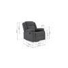 Avalon Fabric One Seater Manual Recliner in Grey Colour