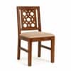 Globally Indian Eshana Solid Sheesham Wood 6 Seater Dining Table Set 6 Chairs Beige