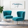 Crimson Fabric Accent Chair in Sky Blue Colour