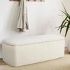 Jalo  Boucle 2 Seater Ottoman Bench with Storage  in Off White  Color