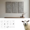 Abstract Neutral Wool Silk Wall Art 3 Panel Set 4 x 2 Feet