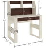 Marina Study Desk with Built in Bookshelf and Drawer in Ivory Coffee Walnut Colour