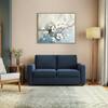 Apollo Compact High Back 2 Seater Fabric Sofa in Cobalt Colour