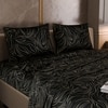 Stoa Paris Satin King Size Bedsheet with 2 Pillow Covers  Size Midnight Opera
