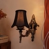 Devansh Gold Antique Wall Mounted Lamp With Black  Cotton Shade
