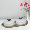 Metalsmith Metal Serveware Box Set of 3 with Tray White Finish