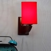 Devansh Solid Wood Electric Wall Light in Red Colour with Red Shade Count of 1 Light