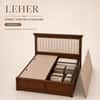 Leher Solid Wood Compact Queen Bed Box Storage Provincial Teak Finish Mattress 60 x 72 Inches