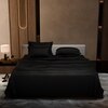 Stoa Paris Super King Size Bedsheet with 4 Pillow Covers  Size Midnight Black