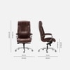 Ettorez Elegant High Back Leatherette Office Chair In Brown Colour