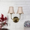Devansh Dual Gold Metal  Wallmounted Lamp With Beige Jute  Shade
