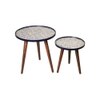 Warli Chitra Round Nesting Tables with Wooden Legs, Side Tables, Wooden Tables, Living Room Decor by A Tiny Mistake