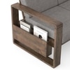 Moreno Two Seater Solid Wood Sofa In Danish Walnut Finish with Flint Grey Futon Colour