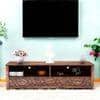 Vintara Sheesham Wood Contemporary TV Entertainment Unit for TV upto 65 inch in TEAK FINISH