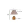 Jhumpa Grey Fabric Shade Table Lamp with Natural Wooden Base