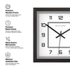 Geometric Square Wooden Wall Clock with Layered Border Design