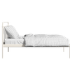 Hampton Metal Non Storage King Bed in Glossy Ivory Finish