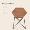 Dyson Hex Solid Wood Side Table In Amber Walnut Finish With Black Base