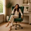 Doe Buck Swen Luxury Green Tufted Velvet Office Chair