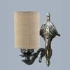 Devansh Metal Electric Wall Light in Antique Gold Colour with Beige Shade Count of 1 Light