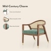 Hayworth Lounge Chair in Teak Finish and Dusty Turquoise Velvet Colour