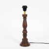 Hatton hand crafted Solid wood walnut finish table lamp With Beige Cotton Shade
