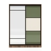 Velora Premium 2 Door 8ft Sliding Wardrobe with Mirror in Double Cream Olive Green Classic Walnut
