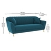 Rivo Velvet 3 Seater Sofa in T Blue Color