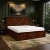 Vanya Solid Wood Comfort King Bed Hydraulic Storage Provincial Teak Finish Mattress 72 x 78 Inches