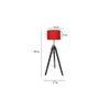 Crystal Red Cotton Floor Lamp with Solid Wood