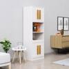 Hexa Red Crockery Unit Multipurpose Wooden Storage Cabinet in Frosty White Colour