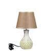 Cream Ceramic Table Lamp Brown Shade