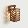 Oblique Brown Solid Wood Wall Lights