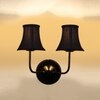 Devansh Dual Black Wallmounted Lamp With Cotton Black Shade