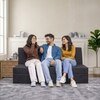 Coirfit Folding 3 Seater Double Fold Out Sofa Cum Bed  in Dark Grey Colour
