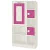 Aura Kids Folding Study Desk cum Large Bookshelf in Barbie Pink Colour