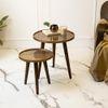 Bela Round Nesting Tables with Wooden Legs, Side Tables, Wooden Tables, Living Room Decor by A Tiny Mistake