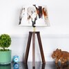 Griffith hand crafted Solid wood walnut finish Tripod Table Lamp With Multi Color Linen Shade